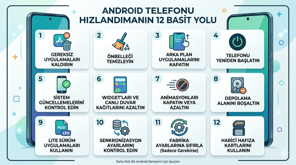 Android Telefonu Hızlandırmanın 12 Basit Yolu